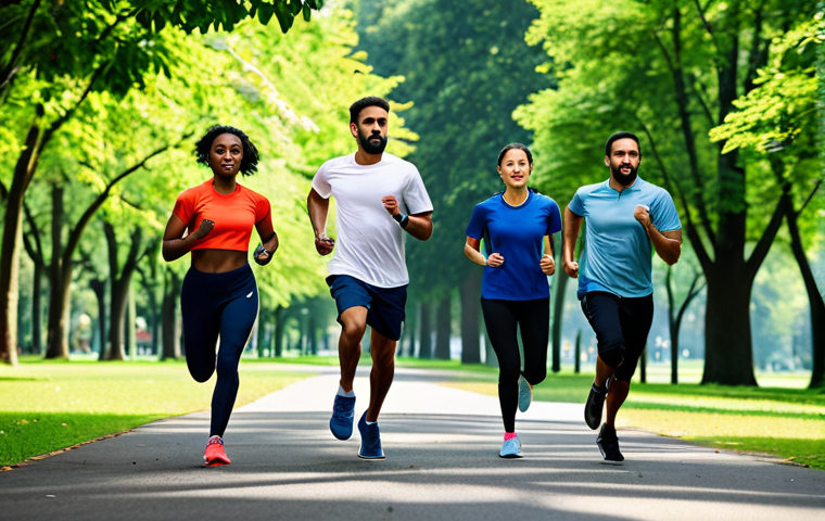 운동과 질병 예방 - **Prompt:** A family enjoying a balanced and colorful meal of fruits, vegetables, and whole grains a...