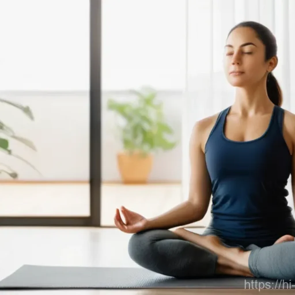 운동에 대한 뇌의 반응 - **Prompt:** A serene and tranquil indoor scene. A woman in her late 20s, with a peaceful expression,...