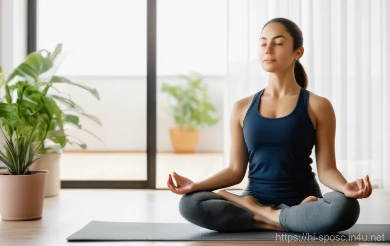 운동에 대한 뇌의 반응 - **Prompt:** A serene and tranquil indoor scene. A woman in her late 20s, with a peaceful expression,...