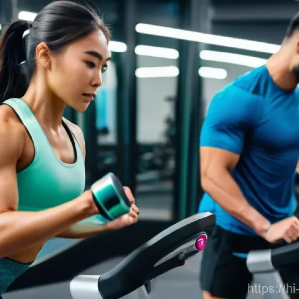 운동기술 향상 - **AI-Powered Personalized Fitness Training**
    A dynamic, full-body shot of a diverse group of thr...