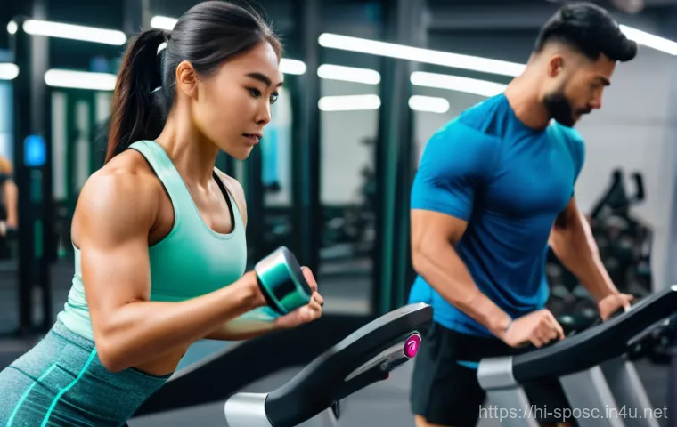 운동기술 향상 - **AI-Powered Personalized Fitness Training**
    A dynamic, full-body shot of a diverse group of thr...